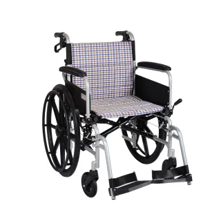 【恆伸醫療器材】ER-0070 鋁合金 移位 輪椅(18吋座寬、扶手可掀、可拆腳、可折背、顏色隨機)