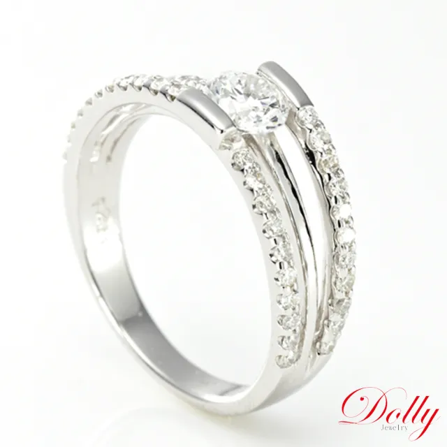 【DOLLY】0.50克拉 求婚戒完美車工18K金鑽石戒指(029)