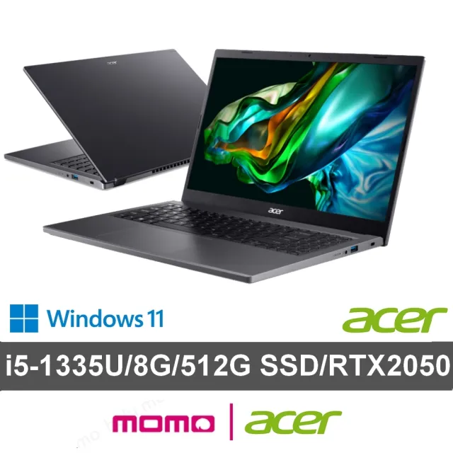 【Acer 宏碁】17.3吋i5效能筆電(Aspire/A517-58GM-59BB/i5-1335U/8G/512G SSD/RTX2050/W11)