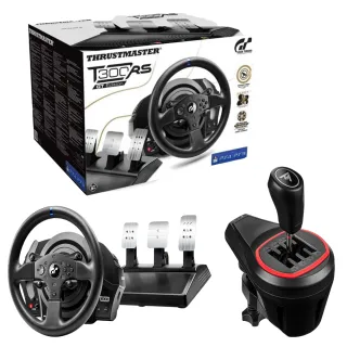【THRUSTMASTER 圖馬斯特】圖馬斯特T300RS力回饋方向盤+圖馬斯特 TH8S 排檔桿(支援PS/PC)