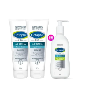 【Cetaphil 舒特膚】官方直營 AD益膚康修護舒敏乳霜 227g*2入(臉部身體乳霜/益膚保濕)