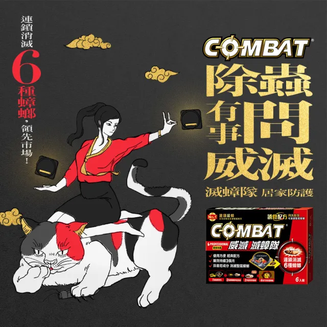 【Combat 威滅】滅蟑隊 5重連鎖超值組_居家防護*5/縫隙*3/(除蟑螂藥-經典配方)