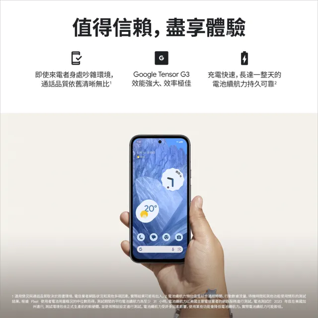 【Google】Pixel 8a 6.1吋 5G AI輕旗艦(8G/256G/Google Tensor G3/6400萬像素/AI手機)