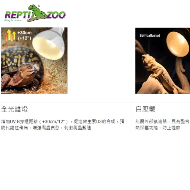 【REPTI ZOO】全光譜太陽燈 爬蟲加熱燈UVA UVB 125W取暖燈POWERSUN燈泡(REPTIZOO/適用陸龜.爬蟲類)