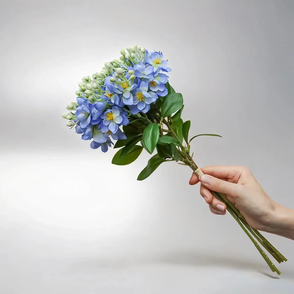 【Floral M】夏日經典茉莉花清新藍仿真花花材（1入/組）(人造花/塑膠花/假花/裝飾花)