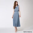 【MOMA】甜心雪紡壓褶背心洋裝(藍色)