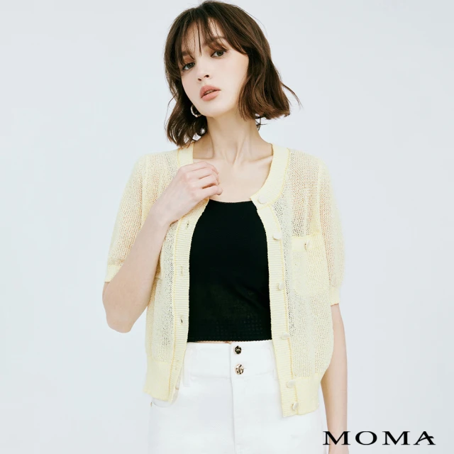 【MOMA】清新感網眼針織短外套(兩色)