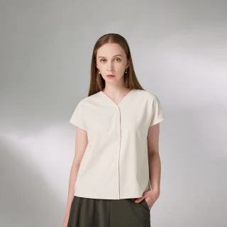 【giordano ladies】24SS_V領剪裁蓋袖上衣(02344010)