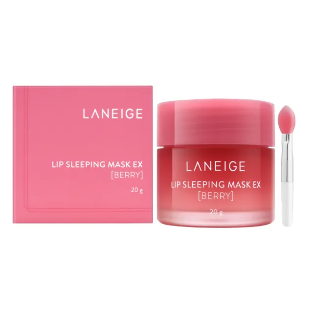 【LANEIGE 蘭芝】睡美人極萃滋養晚安唇膜20g甜莓雙入組(交換禮物/國際航空版/買1送1)