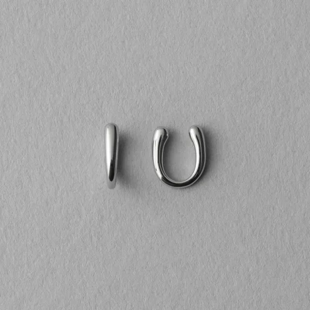 【ete】簡約U型夾式耳環(米金色 鉑金色 金色)