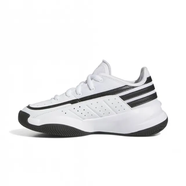 【adidas 愛迪達】籃球鞋 女鞋 大童 運動鞋 包覆 緩震 FRONT COURT J 白黑 ID8597