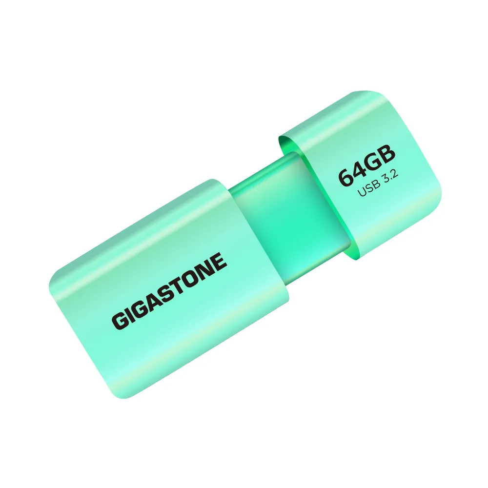 【GIGASTONE 立達】64GB USB3.1/3.2 Gen1 極簡滑蓋隨身碟 UD-3202 綠-超值10入組(64G USB3.2 高速隨身碟)