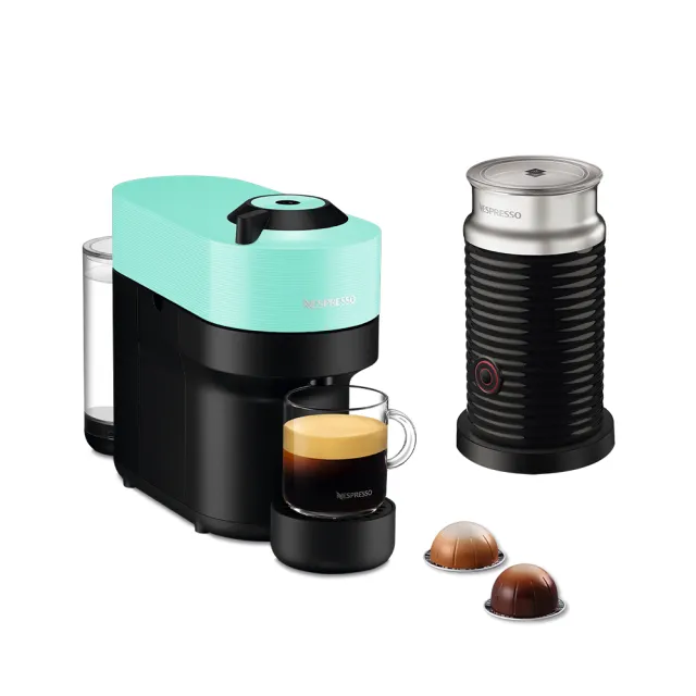 【Nespresso】臻選厚萃Vertuo POP膠囊咖啡機奶泡機組合(瑞士頂級咖啡品牌)