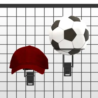 【撥撥的架子】網片配件 兩用球帽架 鐵製籃球框 足球展示架 帽子掛架 球框 支撐架(網片兩用球帽架)