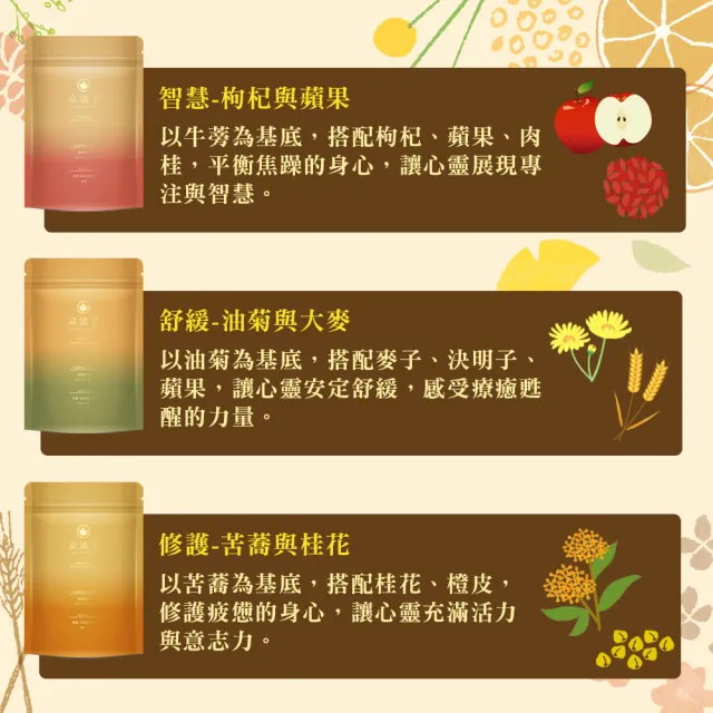 【京盛宇】無咖啡因茶3袋組 10入茶包x3袋(油菊大麥/黑米薑/枸杞蘋果/苦蕎桂花/玫瑰洛神國寶/薰衣草國寶)