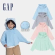 【GAP】男幼童裝 Logo熊耳造型防曬連帽外套-藍色(465967)