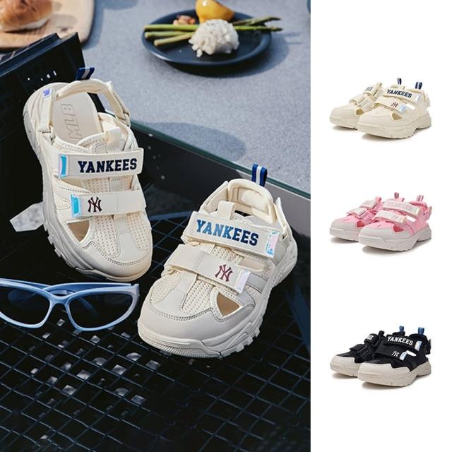 【MLB】KIDS 涼鞋 童鞋 厚底涼鞋 Chunky Mask系列 紐約洋基隊(7ASDCB143-三色任選)