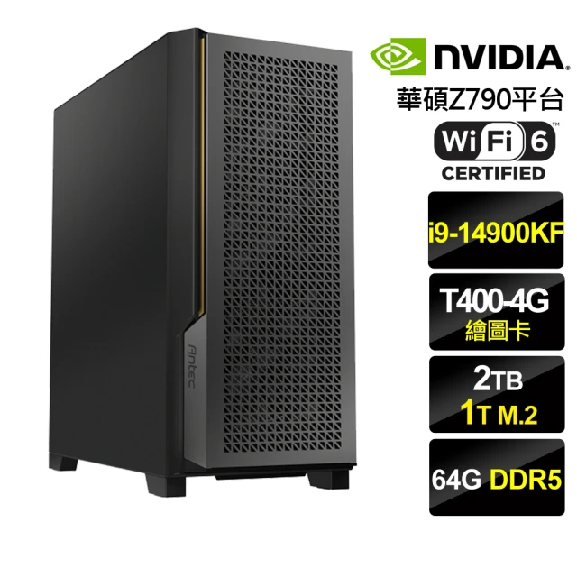 NVIDIANVIDIA i9廿四T400{炎川}電競機(i9-14900KF/華碩Z790/64G/1TB+2T)