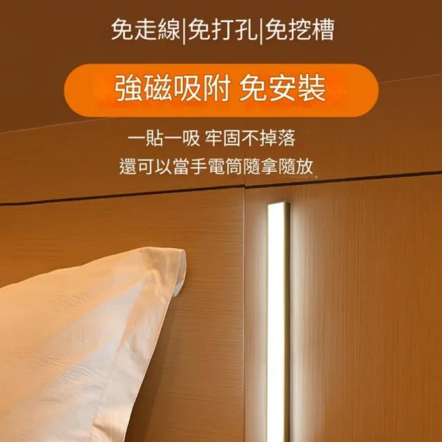 【CHYUNYAO】三色調光 LED磁吸人體感應燈40cm(感應燈 磁吸燈 檯燈 小夜燈)