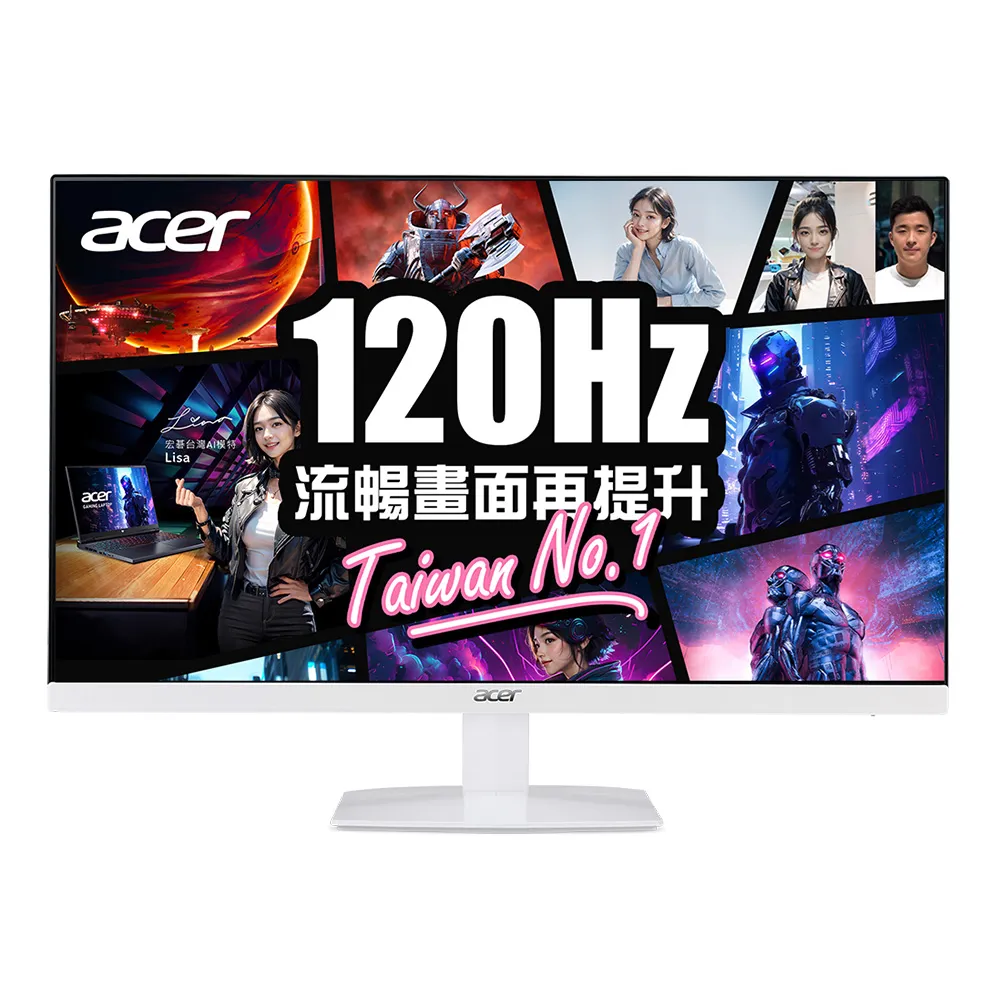 【Acer 宏碁】HA240Y G0 電腦螢幕(24型/FHD/120Hz/1ms/IPS)