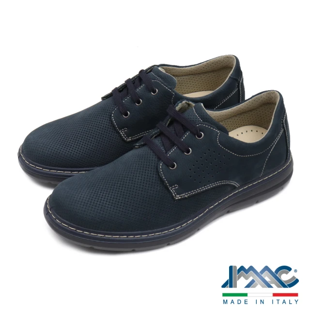 IMAC 義大利原廠超寬楦輕量透氣綁帶休閒鞋 藍色(550801-BU)