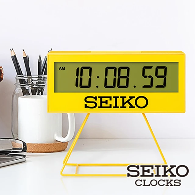 SEIKO 精工 時尚藍色阿拉伯數字掛鐘 QXA805L(時