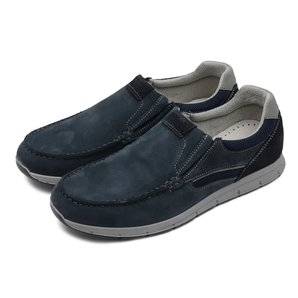 【IMAC】義大利原廠超輕量麂皮鬆緊懶人休閒鞋 藍色(551350-BU)
