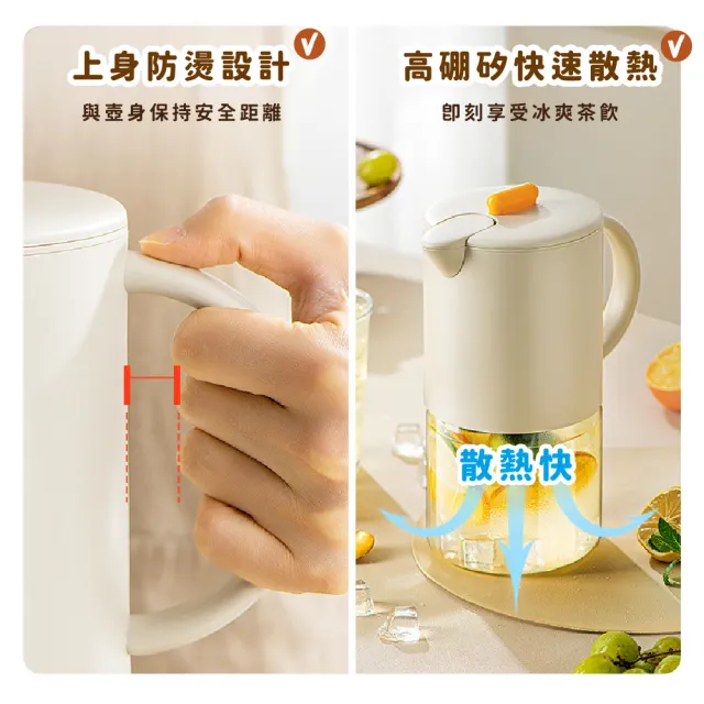 【顏值居家】自動開合玻璃冷水壺(過濾網 儲水桶 飲料桶 果汁 水瓶 玻璃壺 泡茶壺 冷泡壺 露營)