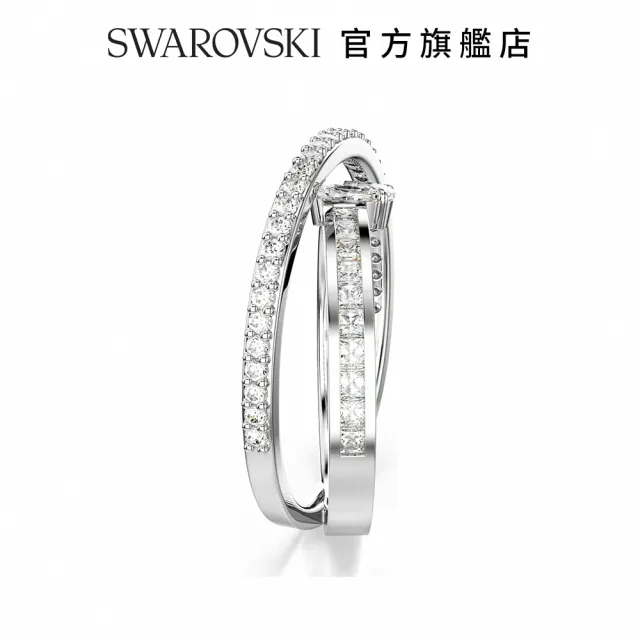 【SWAROVSKI 施華洛世奇】Hyperbola 戒指 混合式切割 白色 鍍白金色