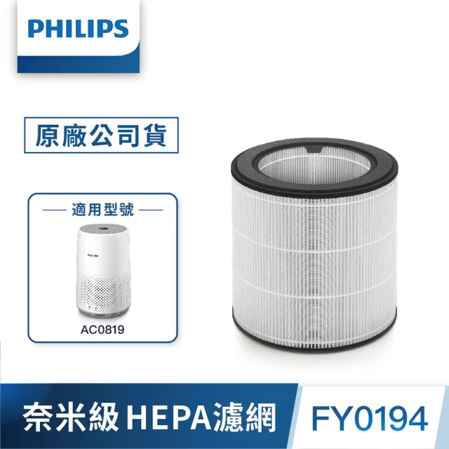 【Philips 飛利浦】買濾網送主機(AC0819)★奈米級勁護濾網-FY0194 6入(AC0819)