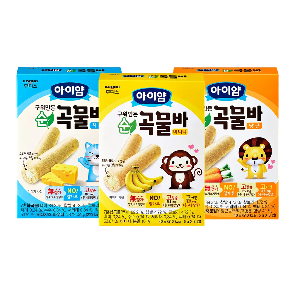 【韓國 ILDONG FOODIS  日東】穀物小捲心(香蕉、起司、胡蘿蔔)