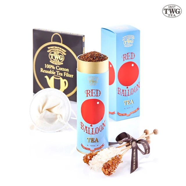 【TWG Tea】頂級訂製茗茶禮物組(多種口味任選100g/罐+濾茶網+茶糖棒)