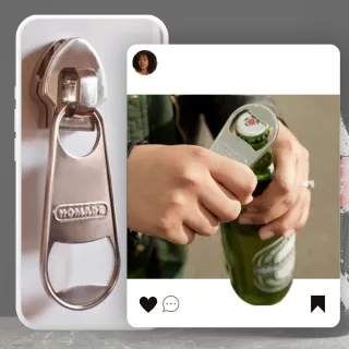 【創意小物】磁吸式拉鍊造型開罐器(多功能 磁鐵 冰箱貼 廚房 露營 工具 磁鐵開 啤酒瓶 起瓶器 開瓶器)