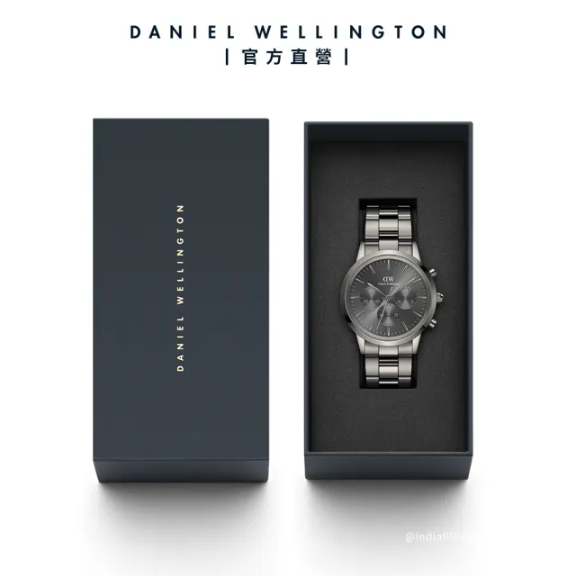 【Daniel Wellington】DW 手錶 Iconic Chronograph 42ｍｍ太空灰三眼精鋼錶灰錶盤(DW00100643)