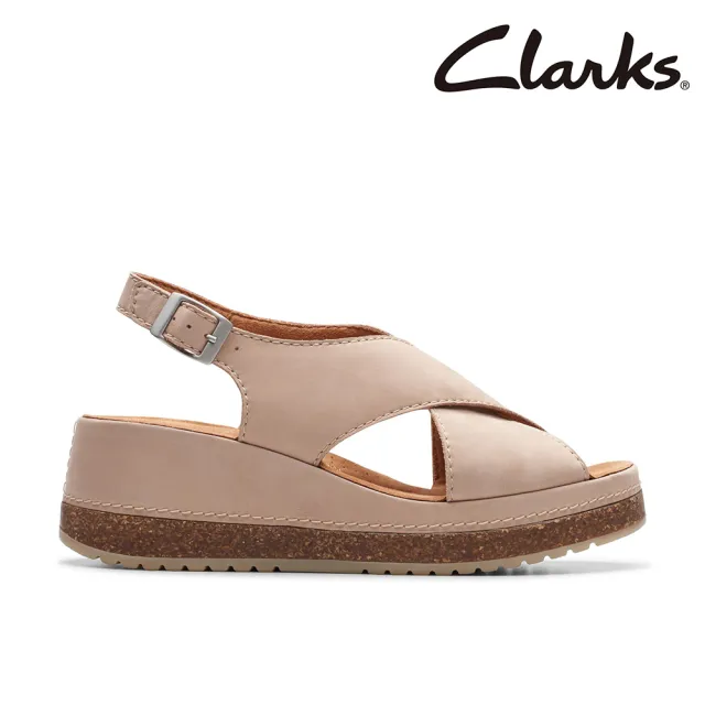 【Clarks】女鞋 Kassanda Step 寬帶交叉繞踝方釦厚底涼鞋(CLF77302S)