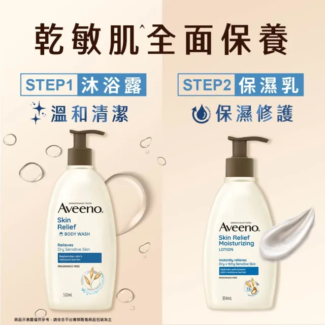 【Aveeno 艾惟諾】燕麥高效舒緩保濕乳354mlx3(身體乳/保濕乳液)