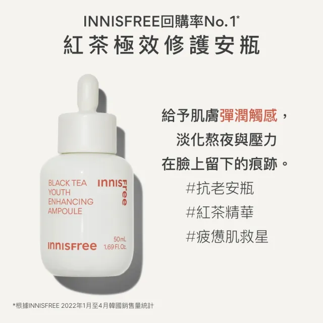 【INNISFREE】綠茶+紅茶 雙茶保濕抗老組(補水神器+抗老安瓶)