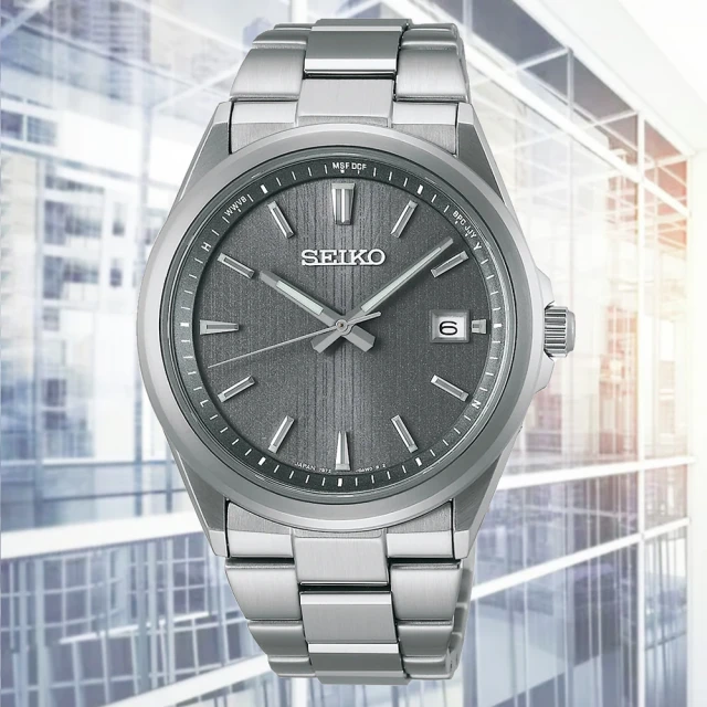 SEIKO 精工 SEIKO Selection 日系簡約太陽能電波腕錶-灰_SK028(SBTM347J/7B72-0AK0N)