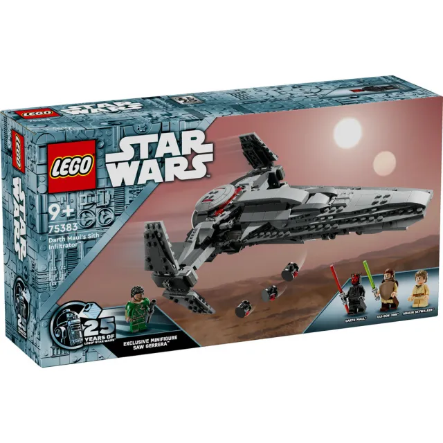 【LEGO 樂高】星際大戰系列 75383 Darth Maul’  s Sith Infiltrator(momo線上獨家 飛行裝置模型 禮物)