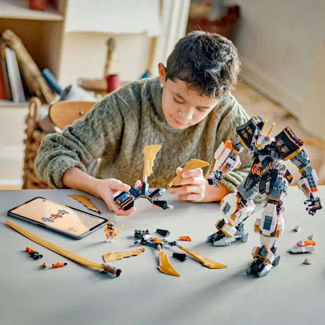 【LEGO 樂高】旋風忍者系列 71821 阿剛的鈦龍機械人(忍者玩具 機器人積木 禮物)
