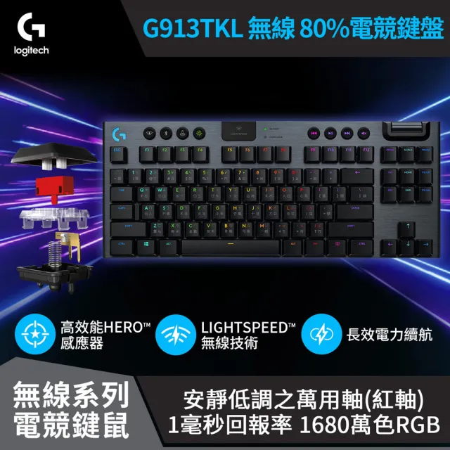 【Logitech G】G913 TKL 無線 80%機械式電競鍵盤