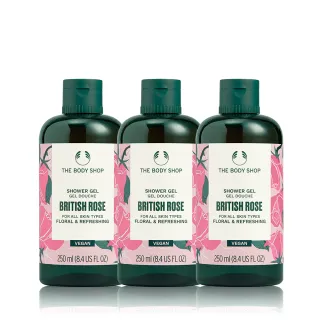 【THE BODY SHOP 美體小舖】馥郁玫瑰嫩膚沐浴組(沐浴膠250ML*3)