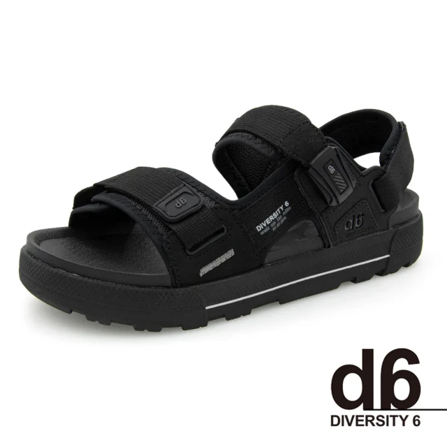 G.P d6系列 Q軟舒適雙帶涼拖鞋 男鞋(黑色)