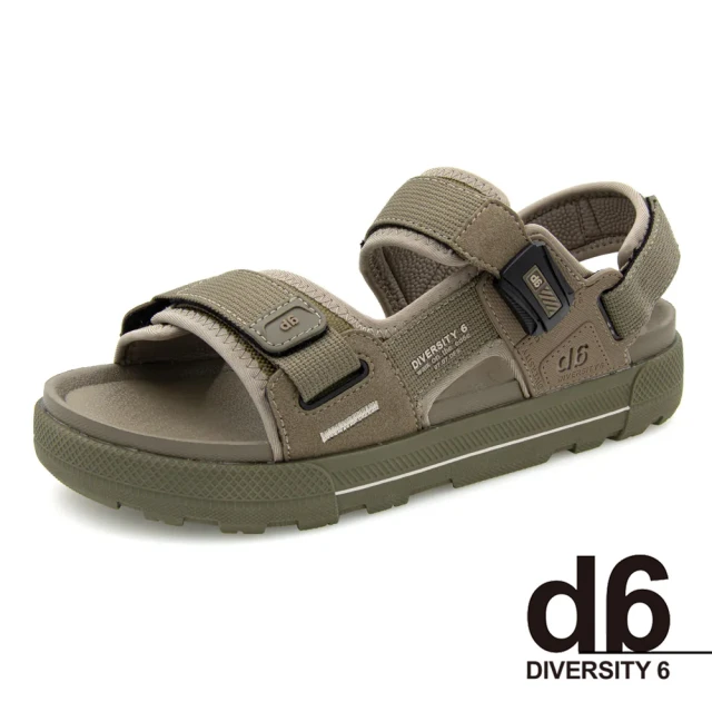 G.P d6系列 Q軟舒適雙帶涼拖鞋 男鞋(橄欖綠色)