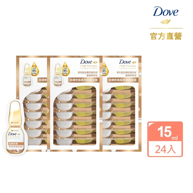 【Dove 多芬】結構修護系列高效安瓶髮膜 24入(3盒)