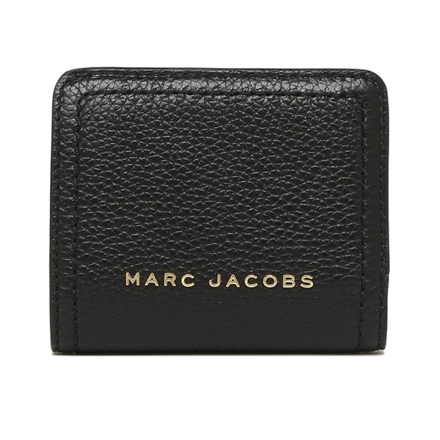 MARC JACOBS 馬克賈伯 簡約黑MJ logo皮革短夾(S101L01SP21-001)