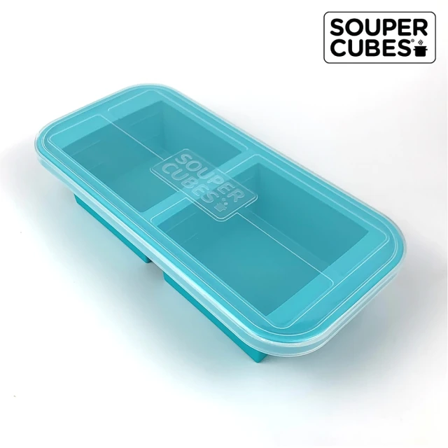 【Souper Cubes】多功能食品級矽膠保鮮盒-二色可選2格-500ML/格(副食品分裝盒/製冰盒/嬰兒副食品)