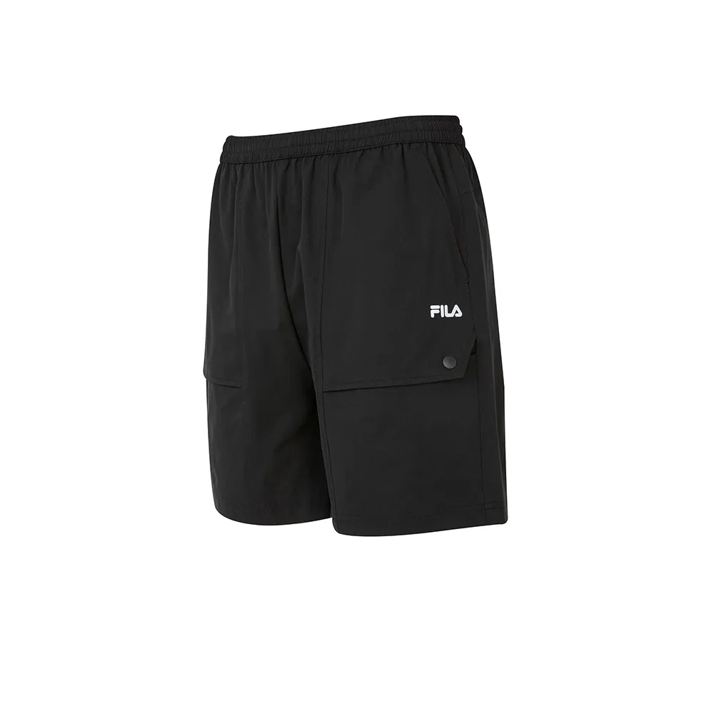 【FILA官方直營】男平織短褲-黑色(1SHY-5312-BK)