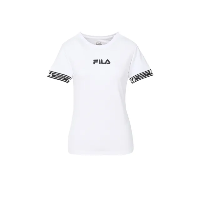 【FILA官方直營】女抗UV吸濕排汗短袖T恤-白色(5TEY-5315-WT)