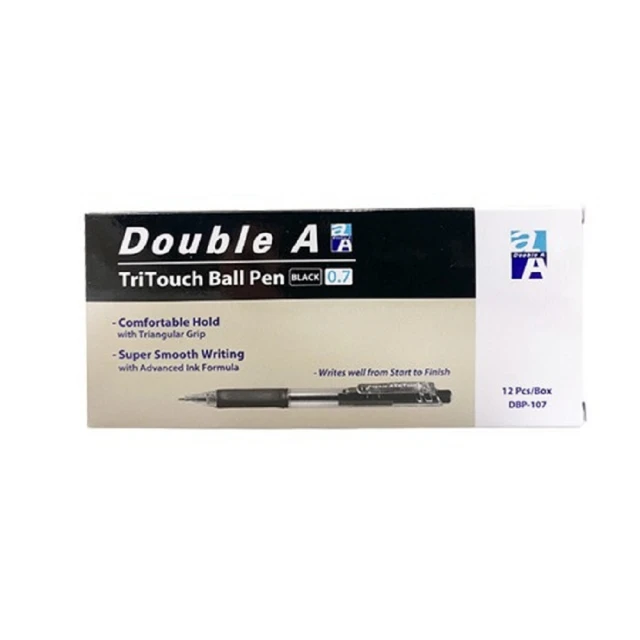 Double A 按壓式原子筆-黑 0.7mm DABP18001(12支/盒)